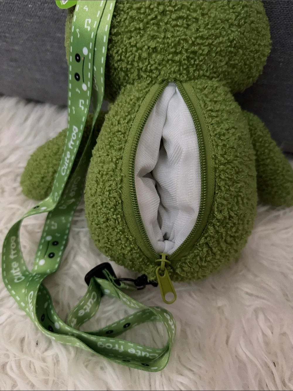 Green Plush Frog Backpack Stuffed Animal